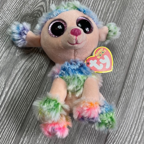BEANIE BOOS Rainbow Poodle Stuffed Animal - NWT’s - Picture 1 of 10